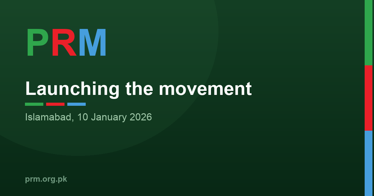 Pakistan Rights Movement, launched in Islamabad on 10 January 2026